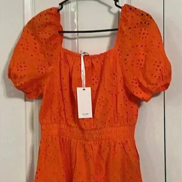 Grace Karin Orange Sun Fun Dress NWT size small eyelet material lined Amazon - Picture 3 of 5